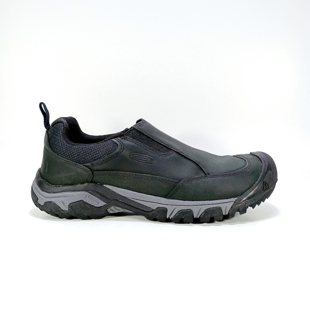 KEEN Targhee III Mens 9 Black Leather Slip On Outdoor Walking Shoes